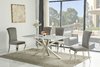 160cm White Ceramic Dining Table and 6 Grey Chairs Set