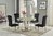 130cm Round marble dining table and 4 black chairs